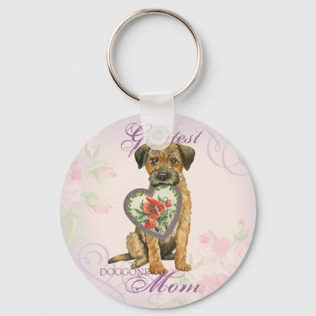 Porte-clés Frontière Terrier Heart Maman (Recto)