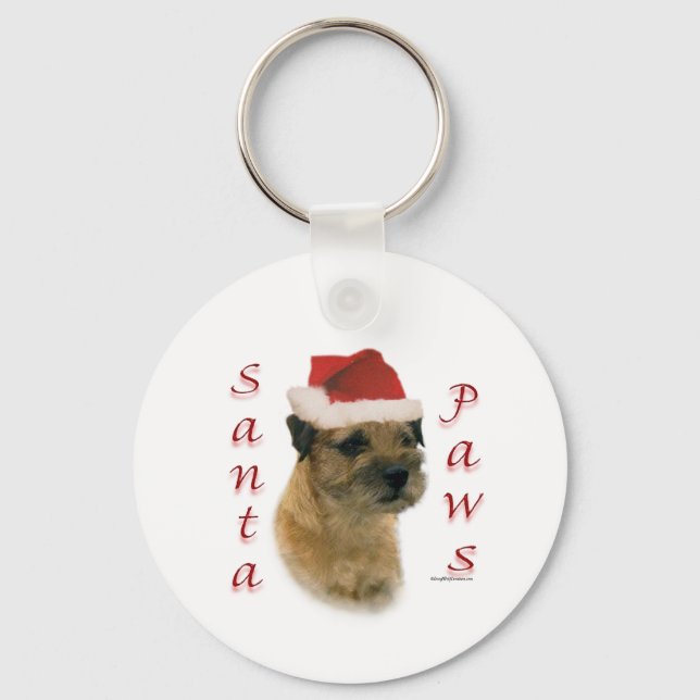 Porte-clés Frontière Terrier Père Noël Paws (Recto)