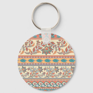 Porte-clés Frontières florales indiennes Motif sans joint