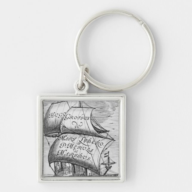Porte-clés Frontispice à "De Mari Libero", par Hugo Grotius (Devant)