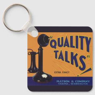 Porte-clés Fruit Crate vintage Art Étiquette, Téléphone à l'a