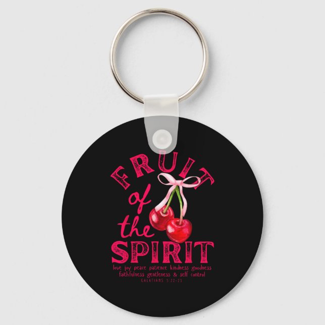 Porte-clés Fruit de l'Esprit Chrétien Coquette Rose Bow Ch (Recto)