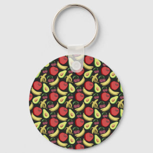 Porte-clés Fruit motif transparent fruits tropicaux colorés