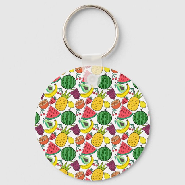 Porte-clés Fruit motif transparent | motif de surface de frui (Recto)