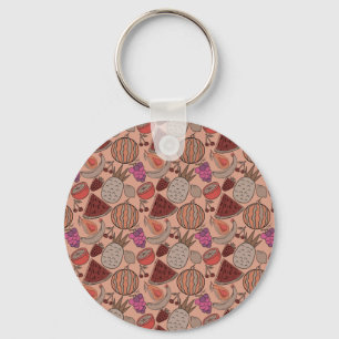 Porte-clés Fruit motif transparent motif de surface de frui
