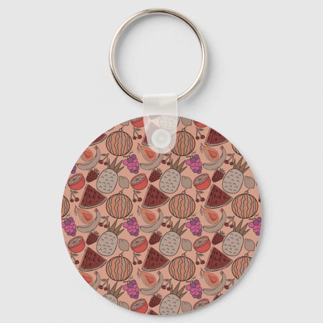 Porte-clés Fruit motif transparent | motif de surface de frui (Recto)