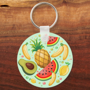 Porte-clés Fruits d'été frais Motif