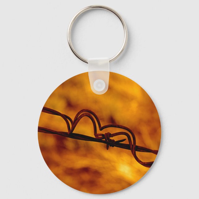 Porte-clés Fugue de fil à barbe orange jaune (Recto)