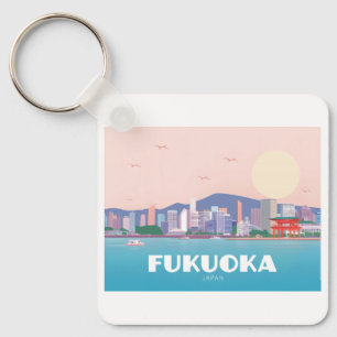 Porte-clés Fukuoka Japan Pastel Travel