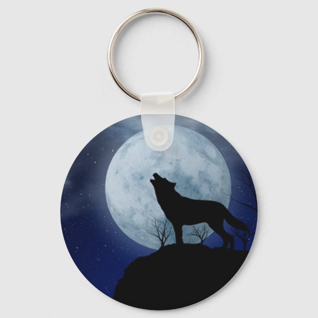Porte-clés Full Moon Wolf Keychain (Recto)
