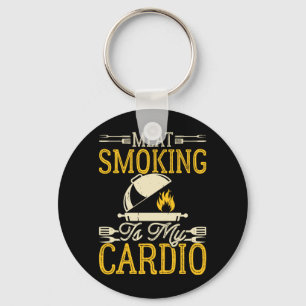 Porte-clés Fumer de la viande au barbecue est mon cardio Gril