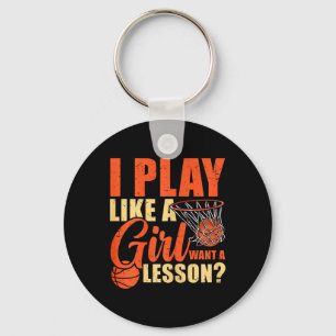 Porte-clés Fun Basketball Je Joue Comme Une Fille