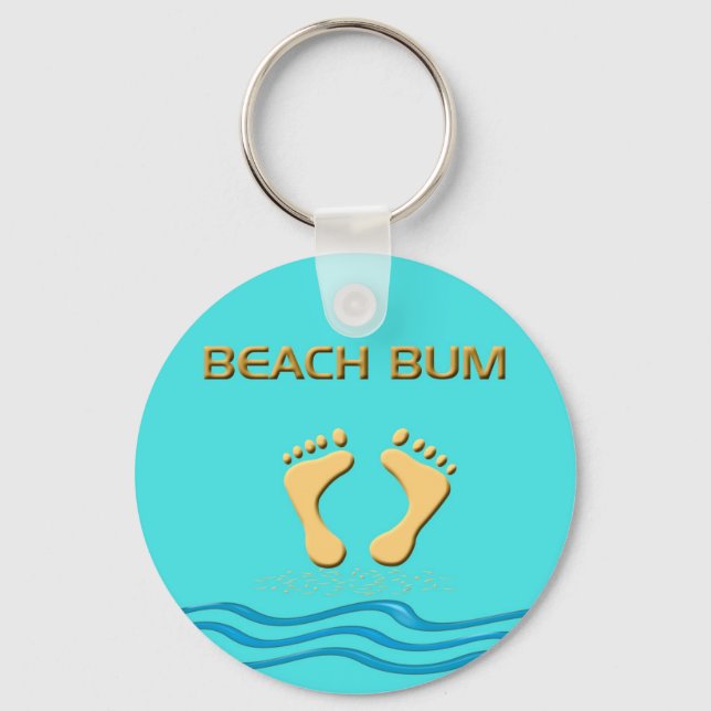 Porte-clés Fun Beach Bum avec pieds dans le Porte - clé de sa (Recto)