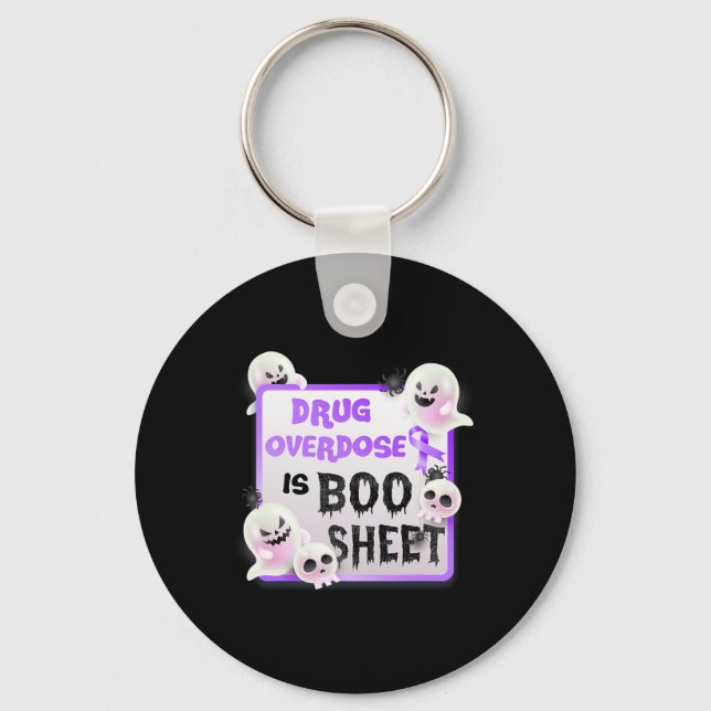Porte-clés Fun Boo Halloween Ghost La surdose de médicament e (Recto)