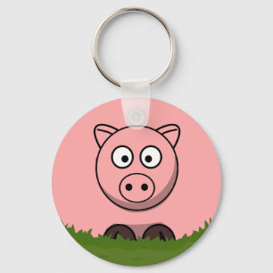 Porte-clés Fun Cartogramme rond Cochon