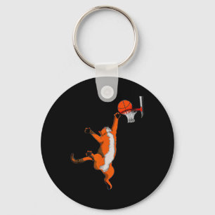 Porte-clés Fun Chat Jouer Basketball Sports Chat Basketball L