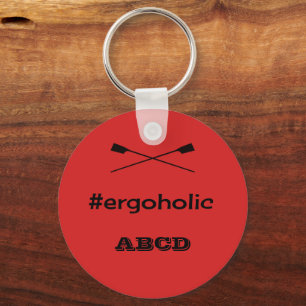 Porte-clés Fun ergoholic slogan personalized initials