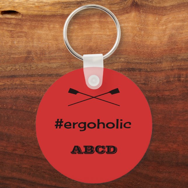 Porte-clés Fun ergoholic slogan personalized initials (Recto)