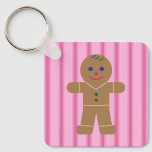 Porte-clés Fun et fantaisie Pain d'épices rose Homme