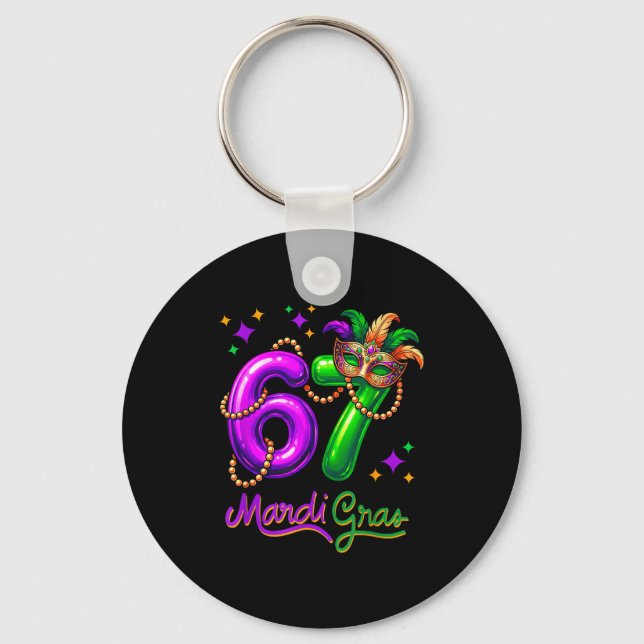 Porte-clés Fun Festive 67 Mardi Gras Party Balloons Beads Mas (Recto)