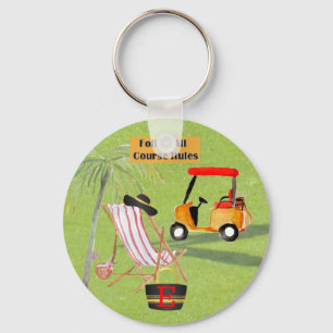 Porte-clés Fun Golf Course Rules Cart Beach Chair Monogram