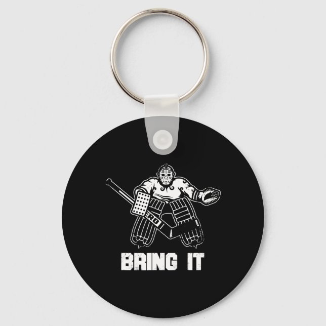 Porte-clés Fun Ice Hockey Player Gift Goalie Apparel Graphic  (Recto)
