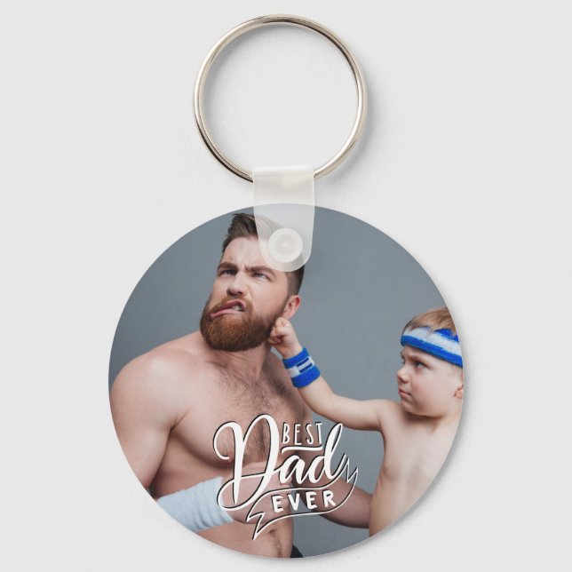 Porte-clés Fun Meilleur Papa Jamais Photo (Recto)