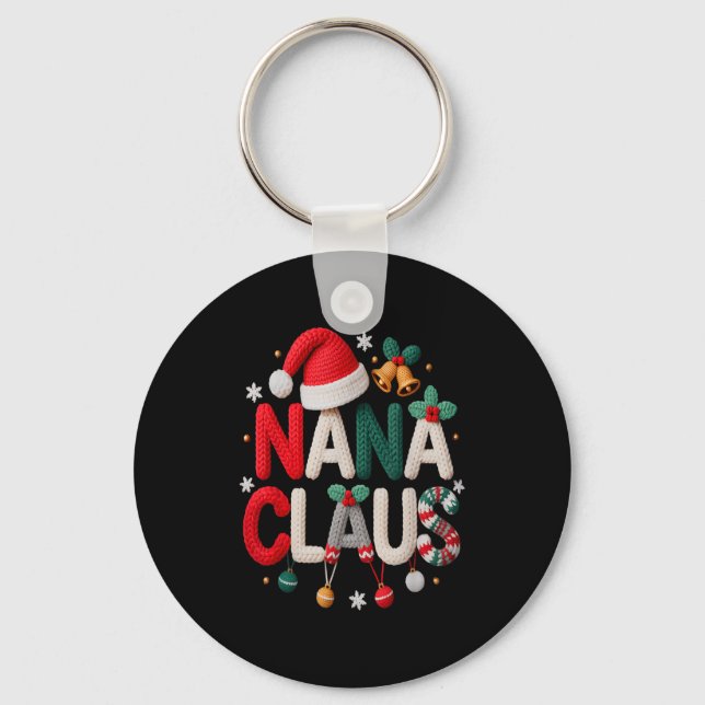 Porte-clés Fun Nana Claus Santa Claus Grandma Family Matching (Recto)