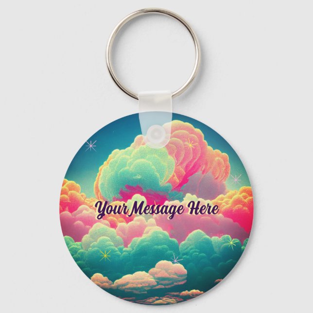 Porte-clés Fun Pastel Cotton Candy Nuages (Recto)