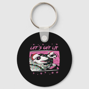 Porte-clés Fun Possum Raccoon Lets Obtenir Trash Street Pink
