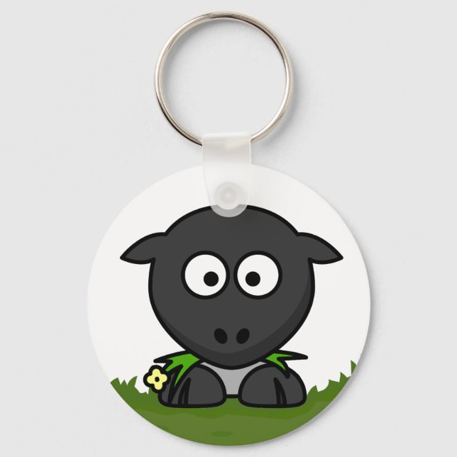 Porte-clés Fun Round Cartoon Sheep (Recto)