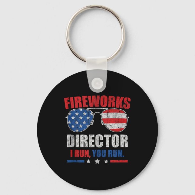 Porte-clés Funky 4 juillet Fireworks Directeur Je Vous Exécut (Recto)