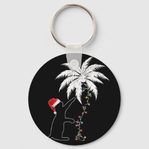 Porte-clés Funky Black Cat Santa Hat Hawaiian Noël À Ju