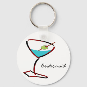 Porte-clés Funky martini rouge Bridesmaid Faveurs