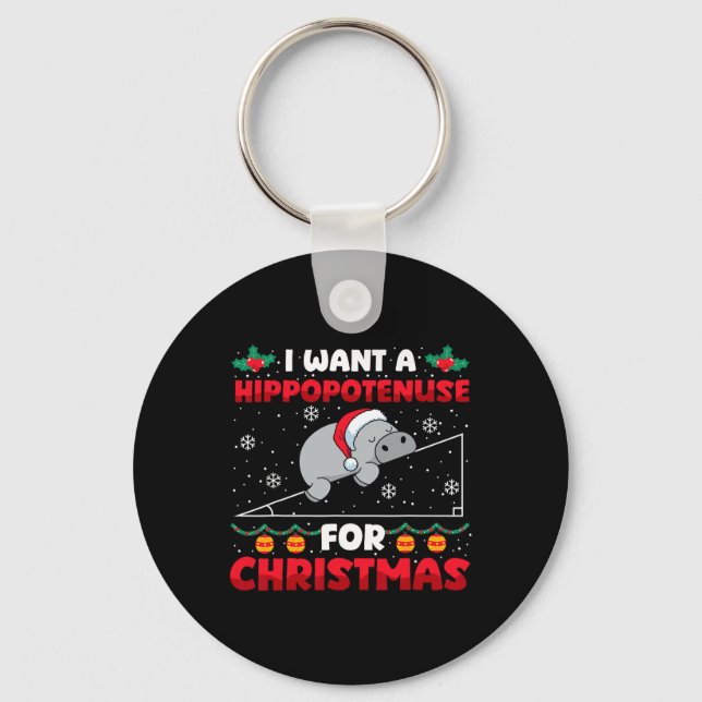 Porte-clés Funky Noël Math Enseignant Hippopoténose Math Lo (Recto)