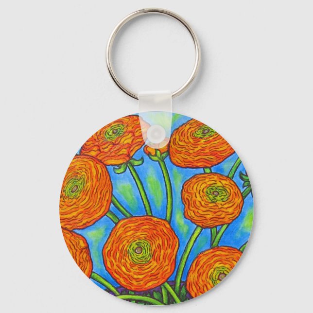 Porte-clés Funky Ranunculus Bouquet Porte - clé (Recto)