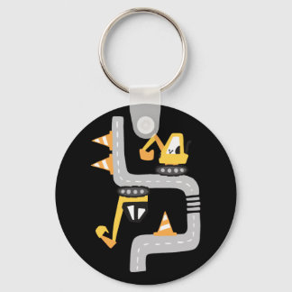 Porte-clés Funky Yellow Excavators Design pour enfants