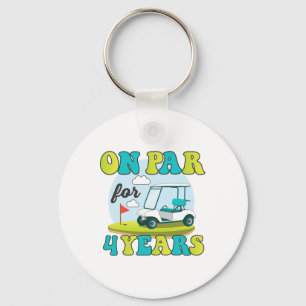 Porte-clés Funny 4e Anniversaire Chemise de Golf 4 Ans Golfeu