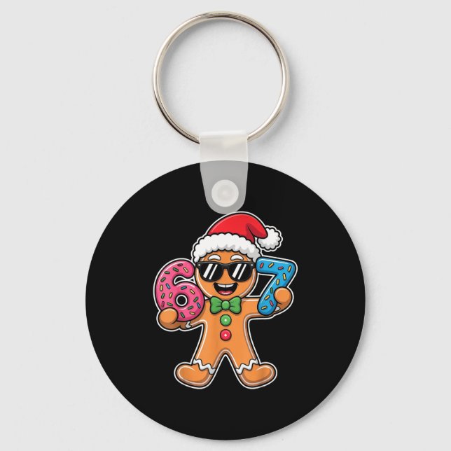 Porte-clés Funny 67 Christmas Six Seven Meme Xmas Gingerbread (Recto)