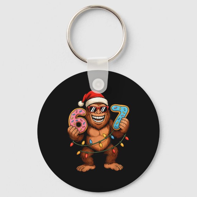 Porte-clés Funny 67 Meme Christmas Bigfoot For Kids Teens  (Recto)