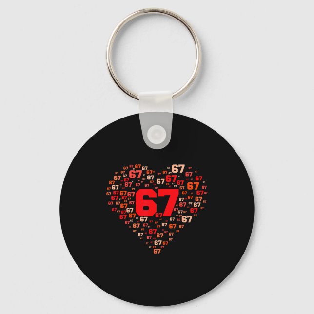 Porte-clés Funny 67 Meme Six Seven Heart Matching Couples Val (Recto)