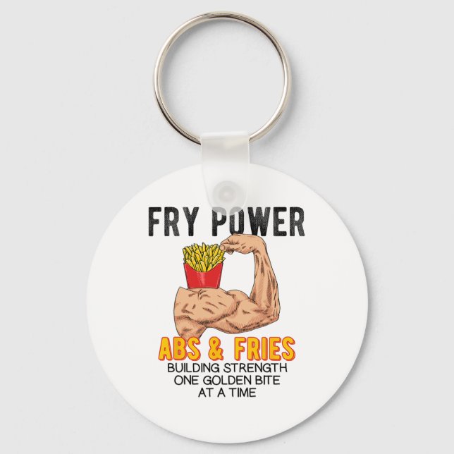 Porte-clés Funny Abs Exercise French Fries Muscle Building Bo (Recto)
