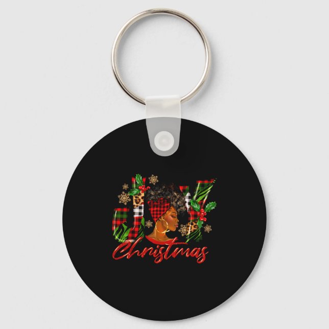 Porte-clés Funny African American Joy Christmas Black Woman A (Recto)