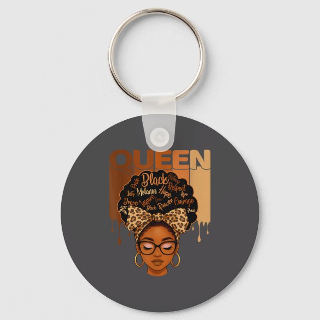 Porte-clés Funny American Melanin History Queen Black African (Recto)