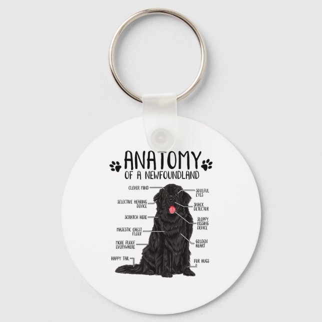 Porte-clés Funny Anatomy Newfoundland Dog Cute Newfie Lover  (Recto)