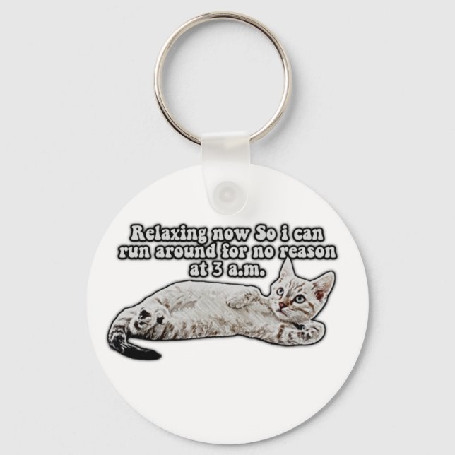 Porte-clés Funny angry cat meme for cat owners & lovers (Recto)
