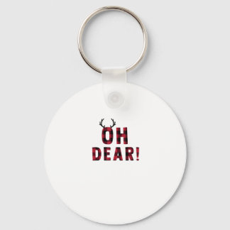 Porte-clés Funny Attitude Oh Dear Plaid Deer CreativeKeychain