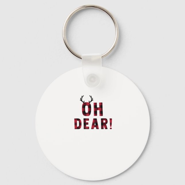 Porte-clés Funny Attitude Oh Dear Plaid Deer CreativeKeychain (Recto)