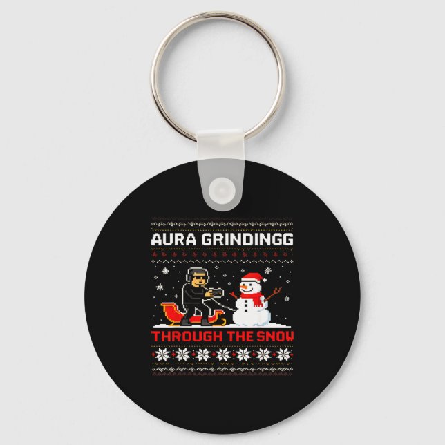 Porte-clés Funny Aura Grinding Christmas Meme Winter Gamer  (Recto)