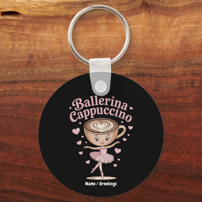Porte-clés Funny Ballerina Cappuccina Italien Brainrot mème (Recto)